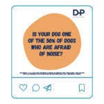 A social media post highlighting noise anxiety in dogs