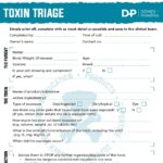 Toxin Triage Form for front of house vet teams